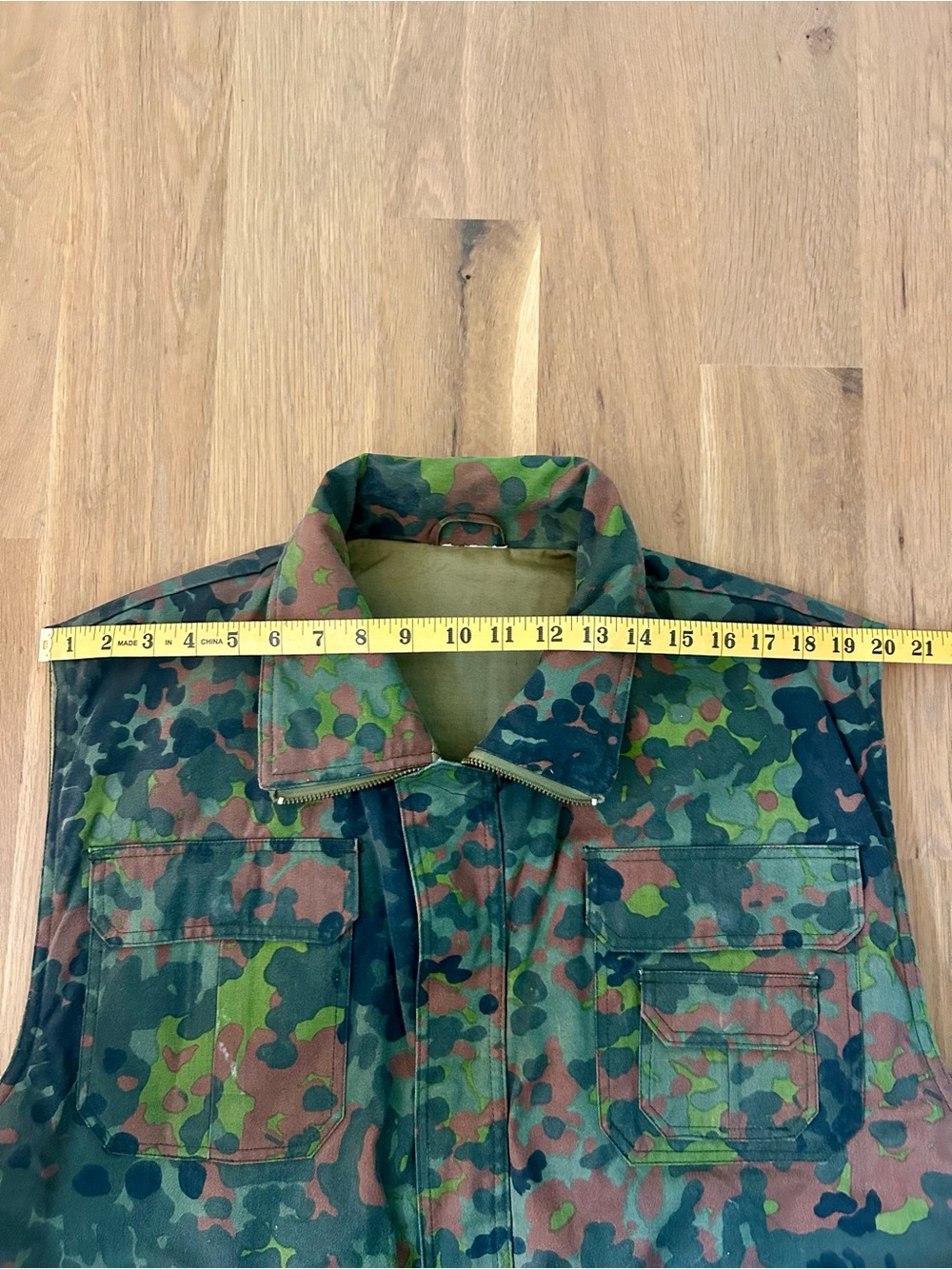 Vintage Camo Waxed Canvas Hunting Vest - Picture 6 of 12